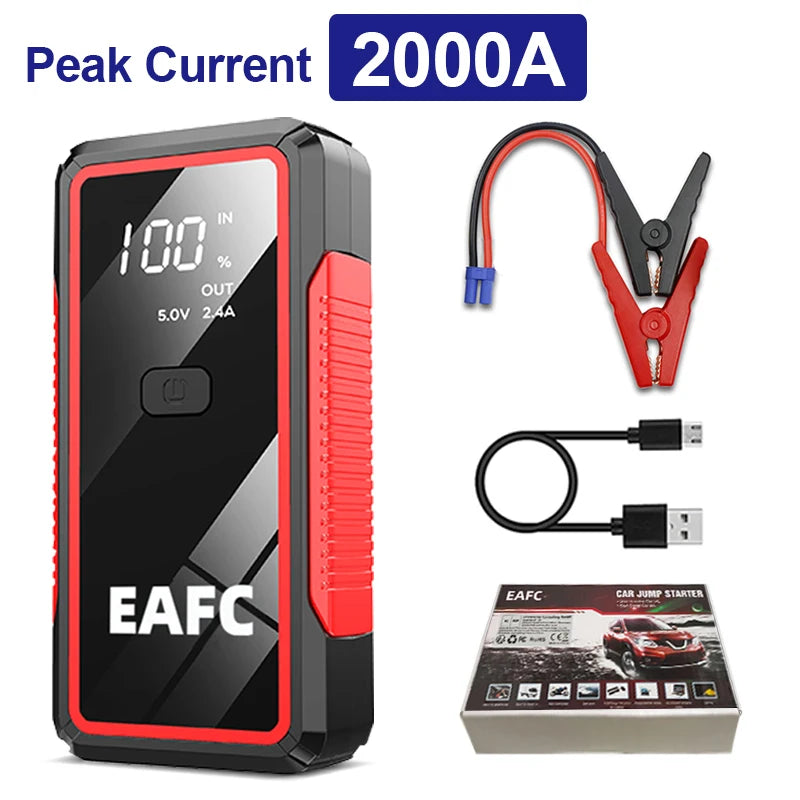 Power Bank 2000A/600A 12V Car Battery Jump Starter Portable Charger Petrol Diesel Auto Starting Device Booster Emergency Starter