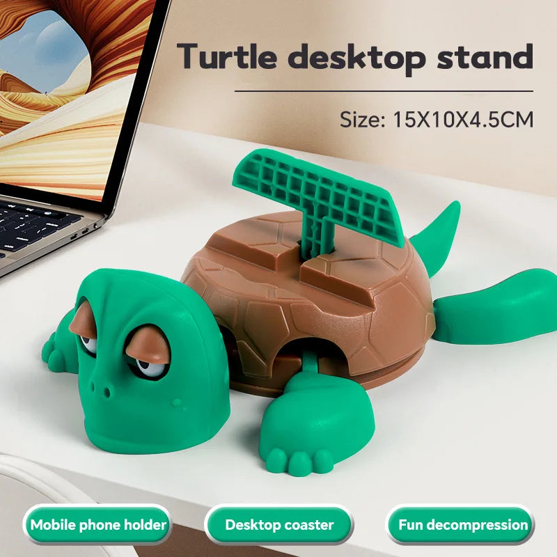 Creative Turtle Cup Pad Phone Holder Stand Tea Coffee Mug Drinks Holder Coaster Tableware Decorative 3D Printed Ornament