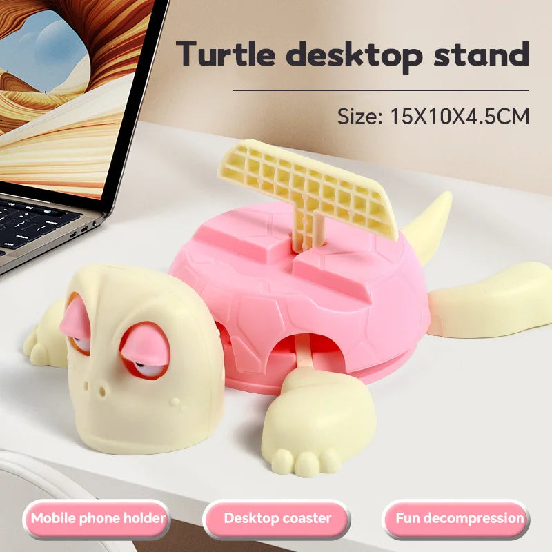 Creative Turtle Cup Pad Phone Holder Stand Tea Coffee Mug Drinks Holder Coaster Tableware Decorative 3D Printed Ornament