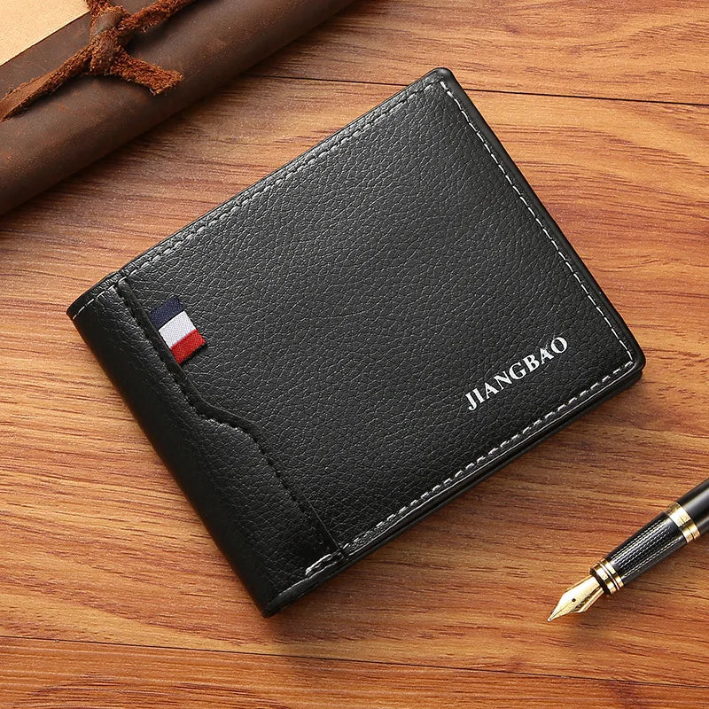 Men Short Bifold Faux Leather Masculina Billetera Credit ID Card Holder Wallet Billfold Purse Clutch Solid Hombre Business Slim