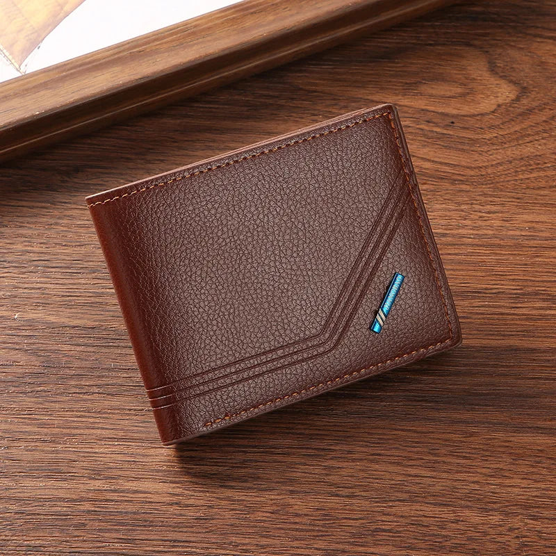 Men Short Bifold Faux Leather Masculina Billetera Credit ID Card Holder Wallet Billfold Purse Clutch Solid Hombre Business Slim