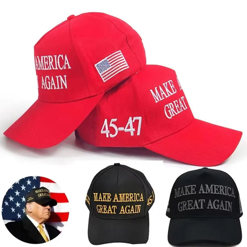 2025 New Donald Trump Cap 45-47 President Hat USA Snapback Baseball Caps Fashion Embroidered Hat