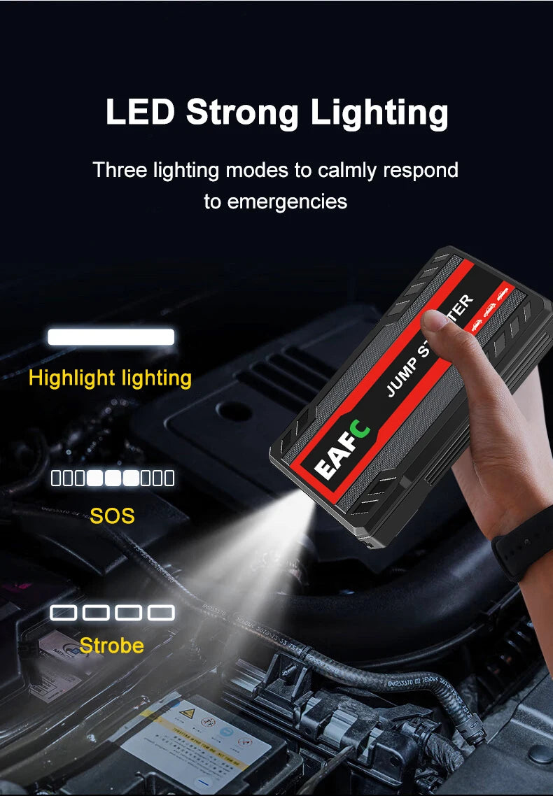 Power Bank 2000A/600A 12V Car Battery Jump Starter Portable Charger Petrol Diesel Auto Starting Device Booster Emergency Starter