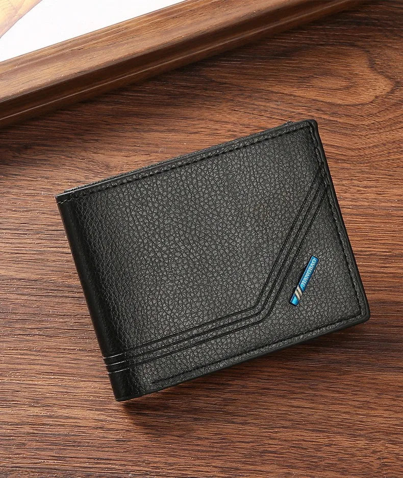 Men Short Bifold Faux Leather Masculina Billetera Credit ID Card Holder Wallet Billfold Purse Clutch Solid Hombre Business Slim