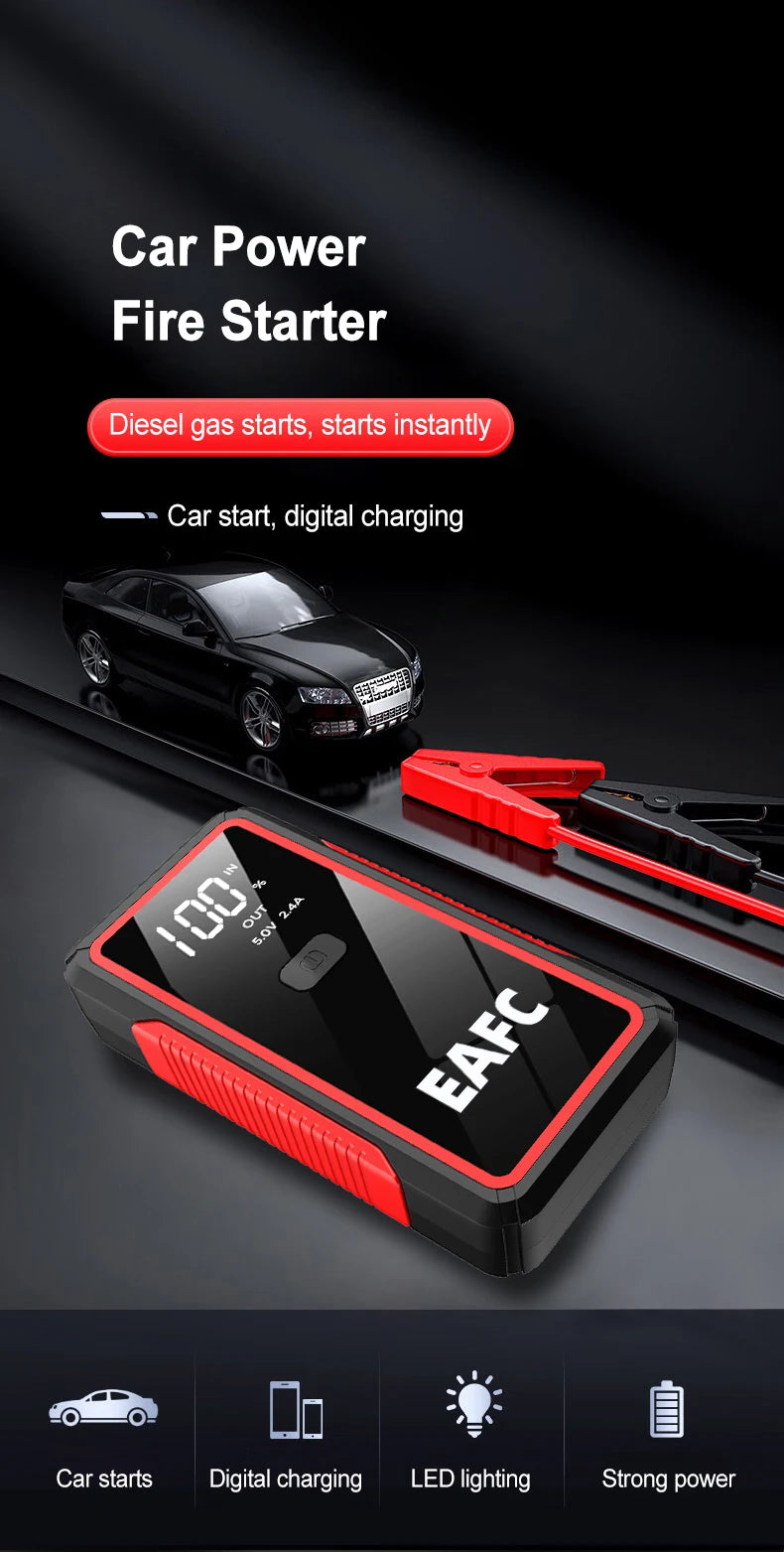 Power Bank 2000A/600A 12V Car Battery Jump Starter Portable Charger Petrol Diesel Auto Starting Device Booster Emergency Starter