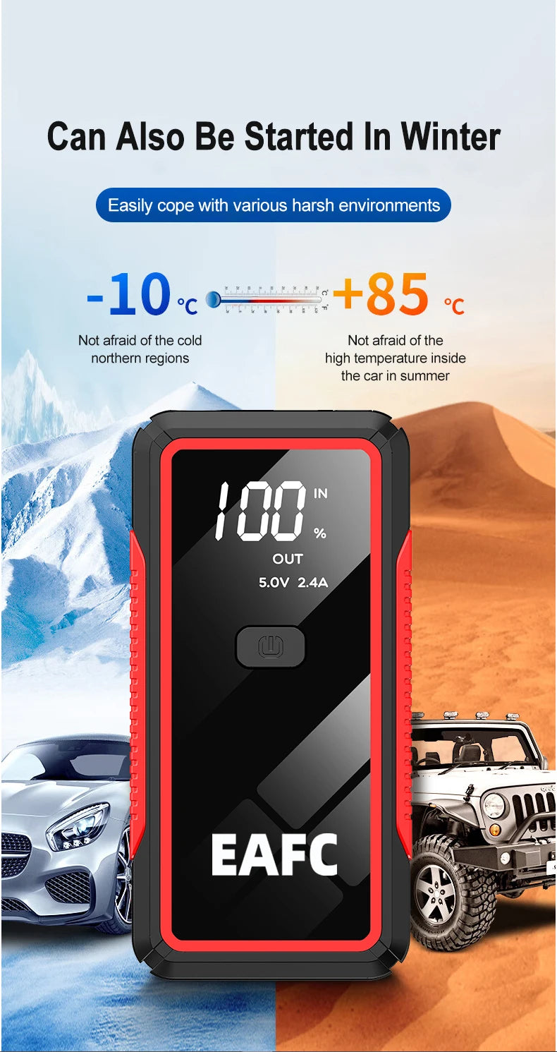 Power Bank 2000A/600A 12V Car Battery Jump Starter Portable Charger Petrol Diesel Auto Starting Device Booster Emergency Starter